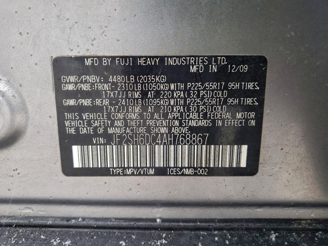 2010 SUBARU FORESTER