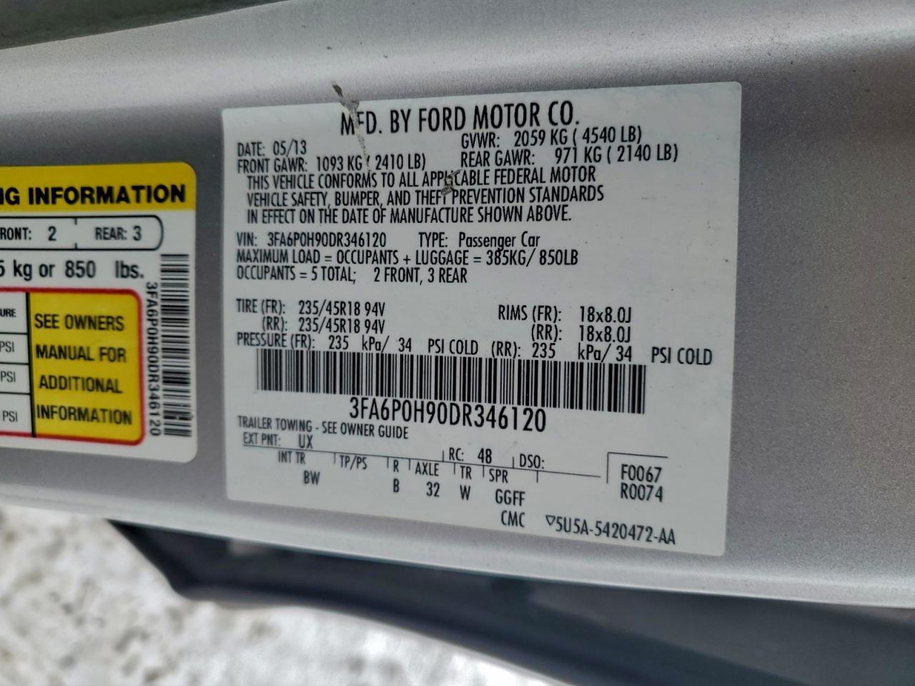 2013 FORD FUSION