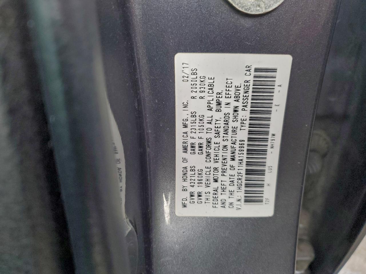 2017 HONDA ACCORD