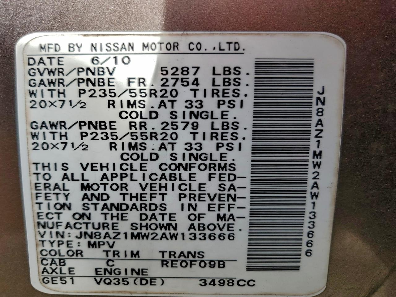 2010 NISSAN MURANO