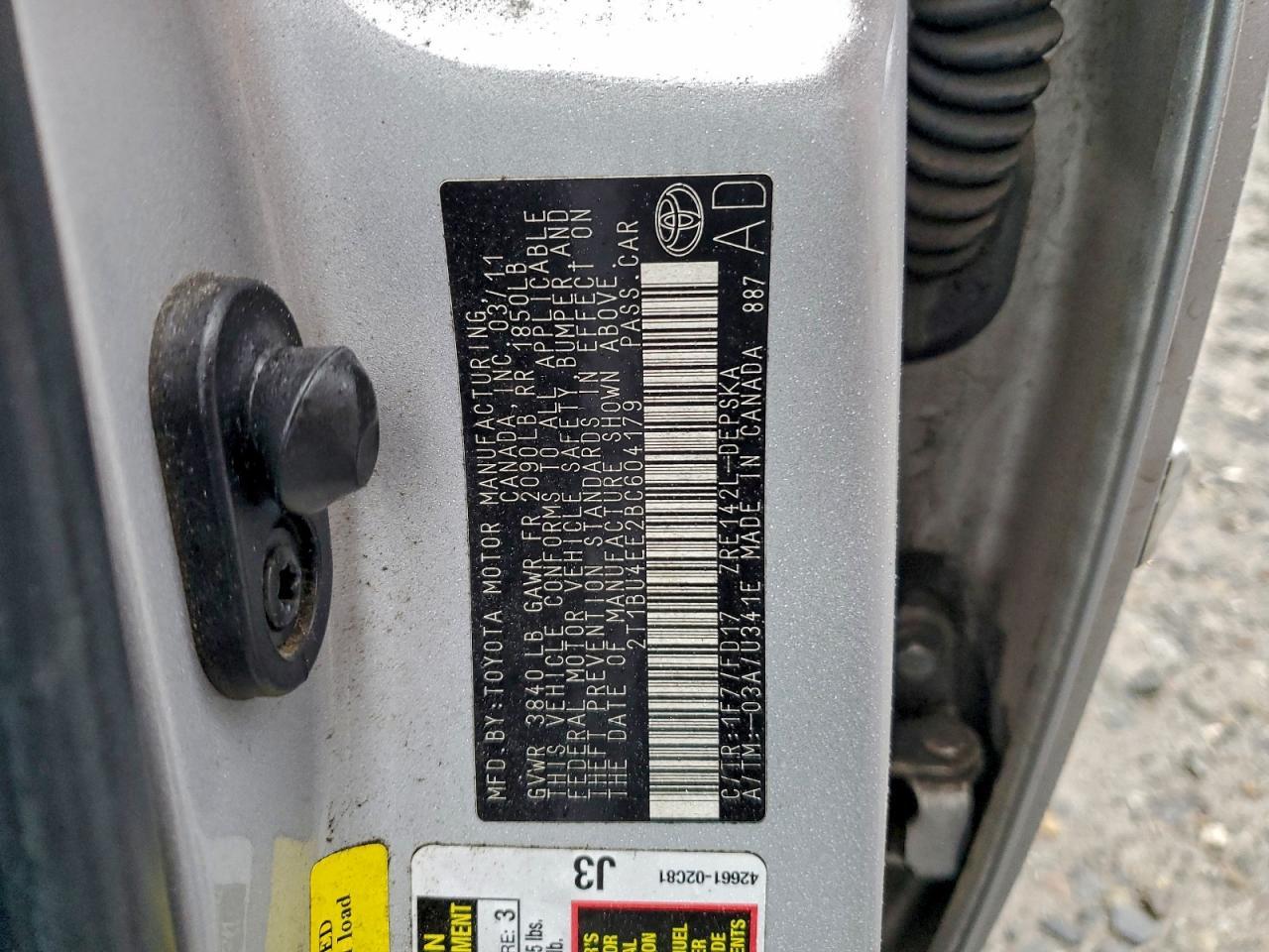2011 TOYOTA COROLLA