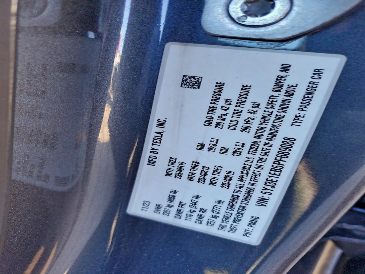 2023 TESLA MODEL 3