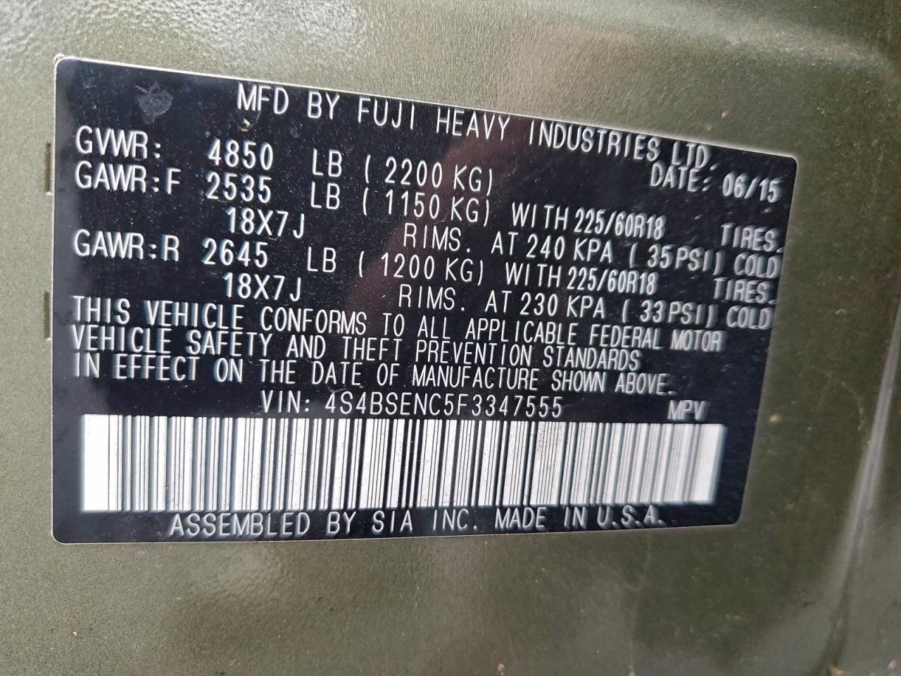2015 SUBARU Outback