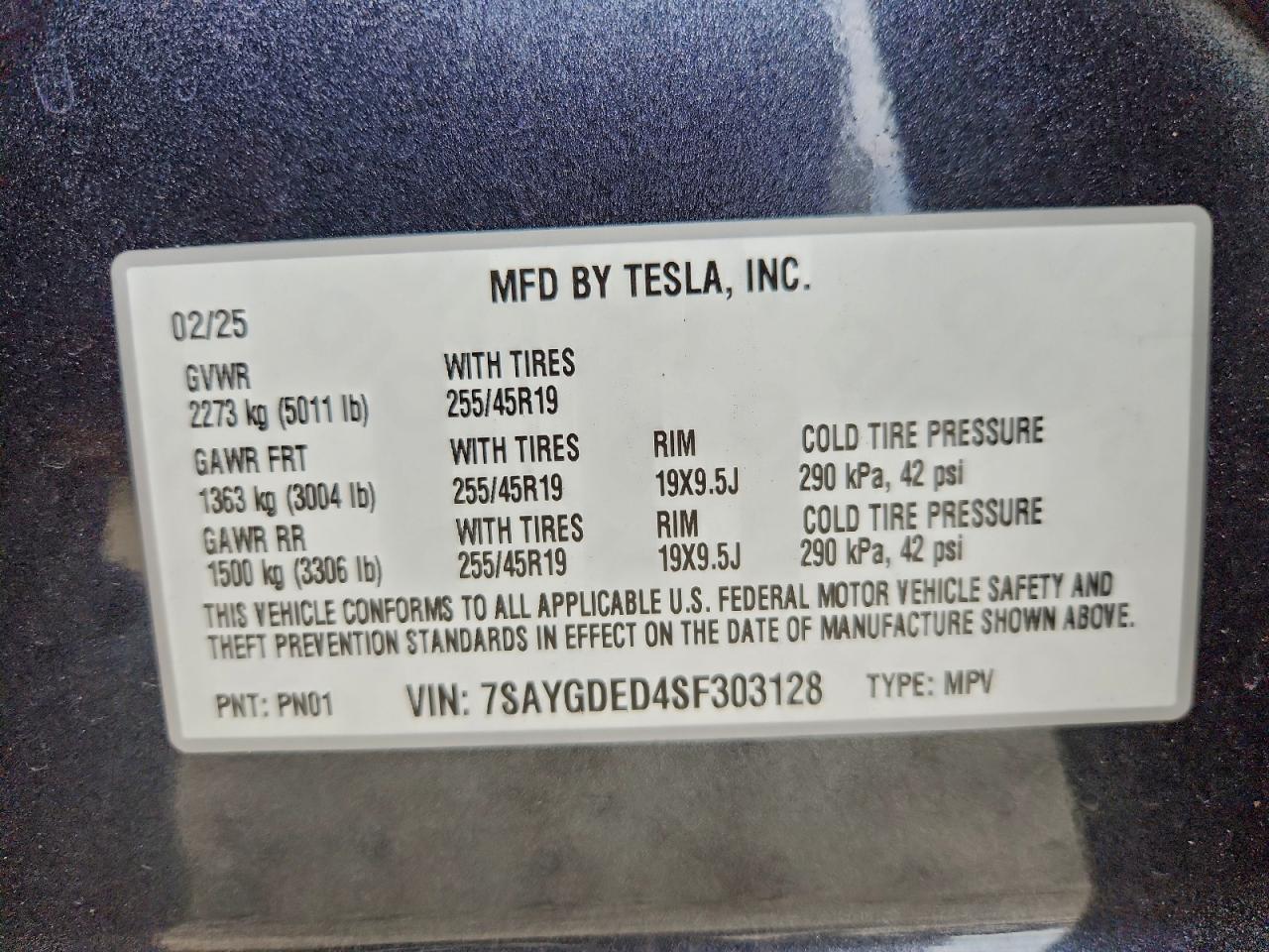 2025 TESLA MODEL Y