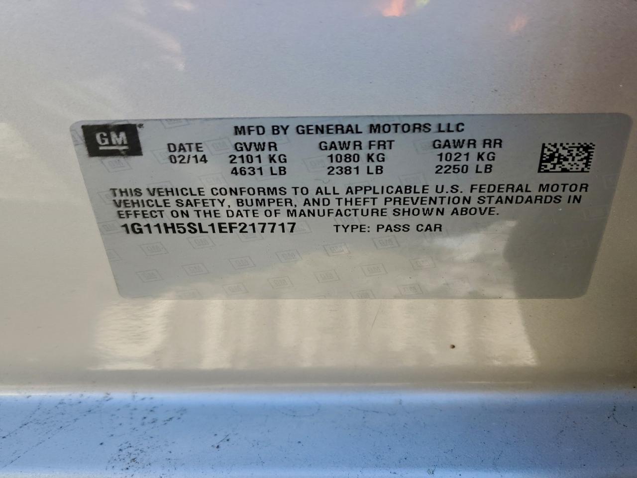 2014 CHEVROLET MALIBU