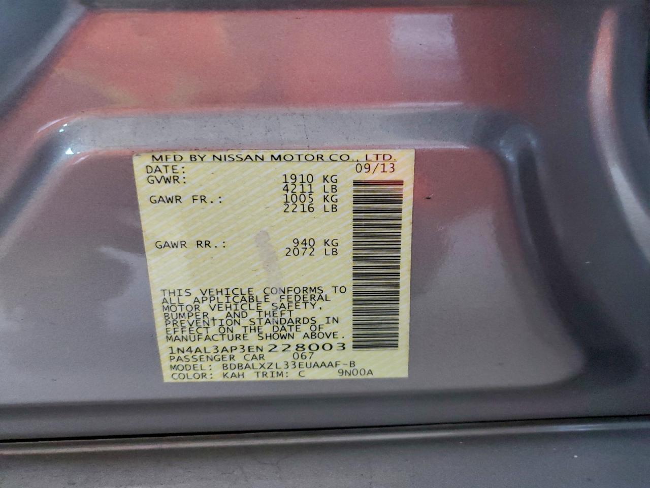 2014 NISSAN ALTIMA