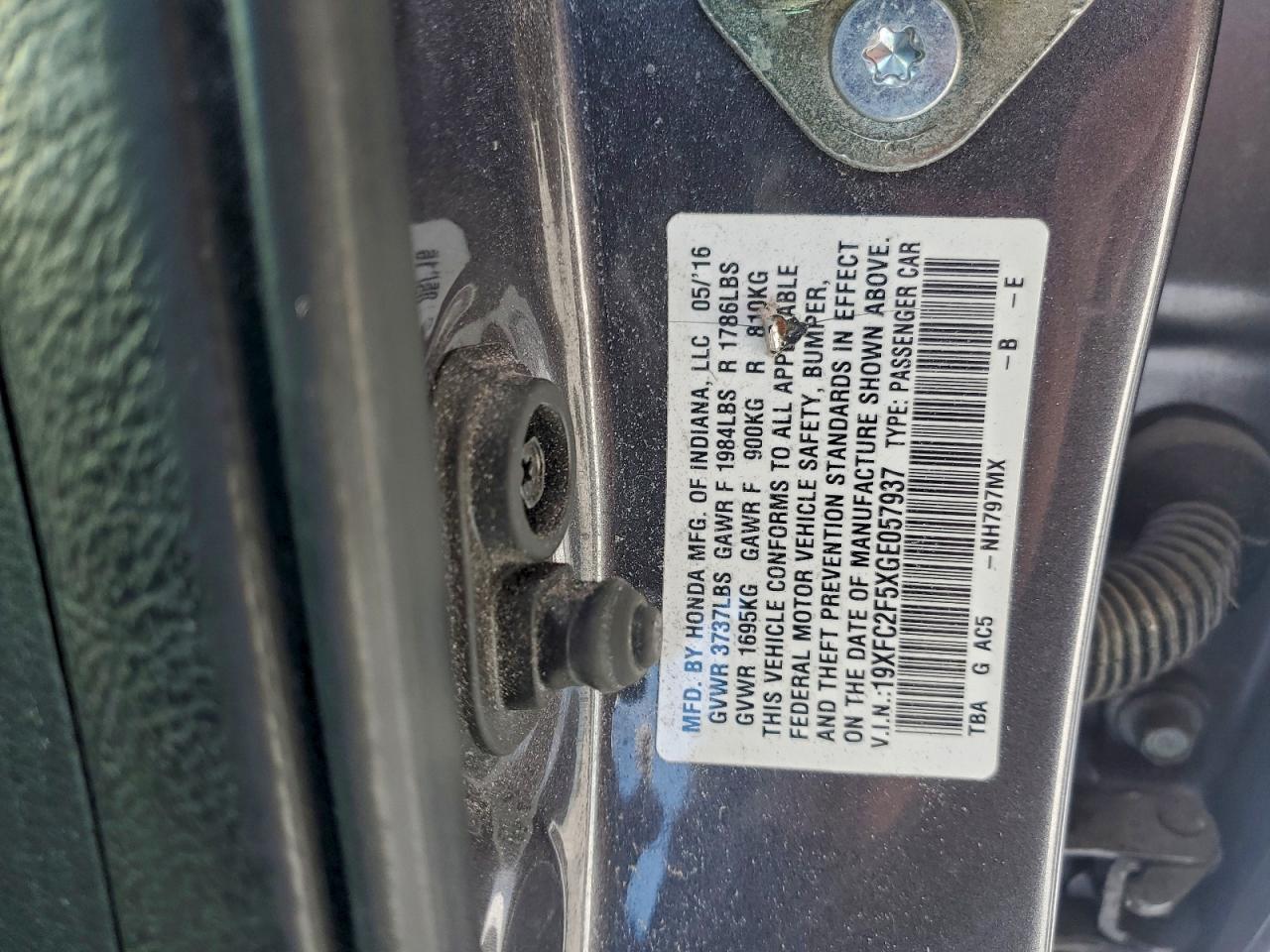 2016 HONDA CIVIC