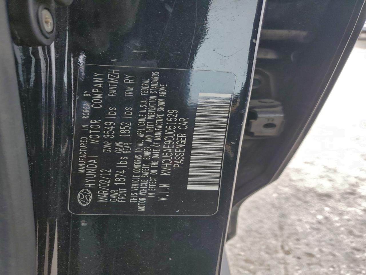 2012 HYUNDAI ACCENT