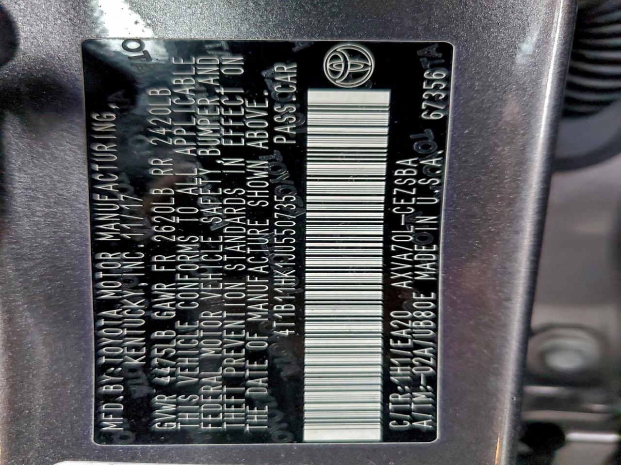 2018 TOYOTA CAMRY