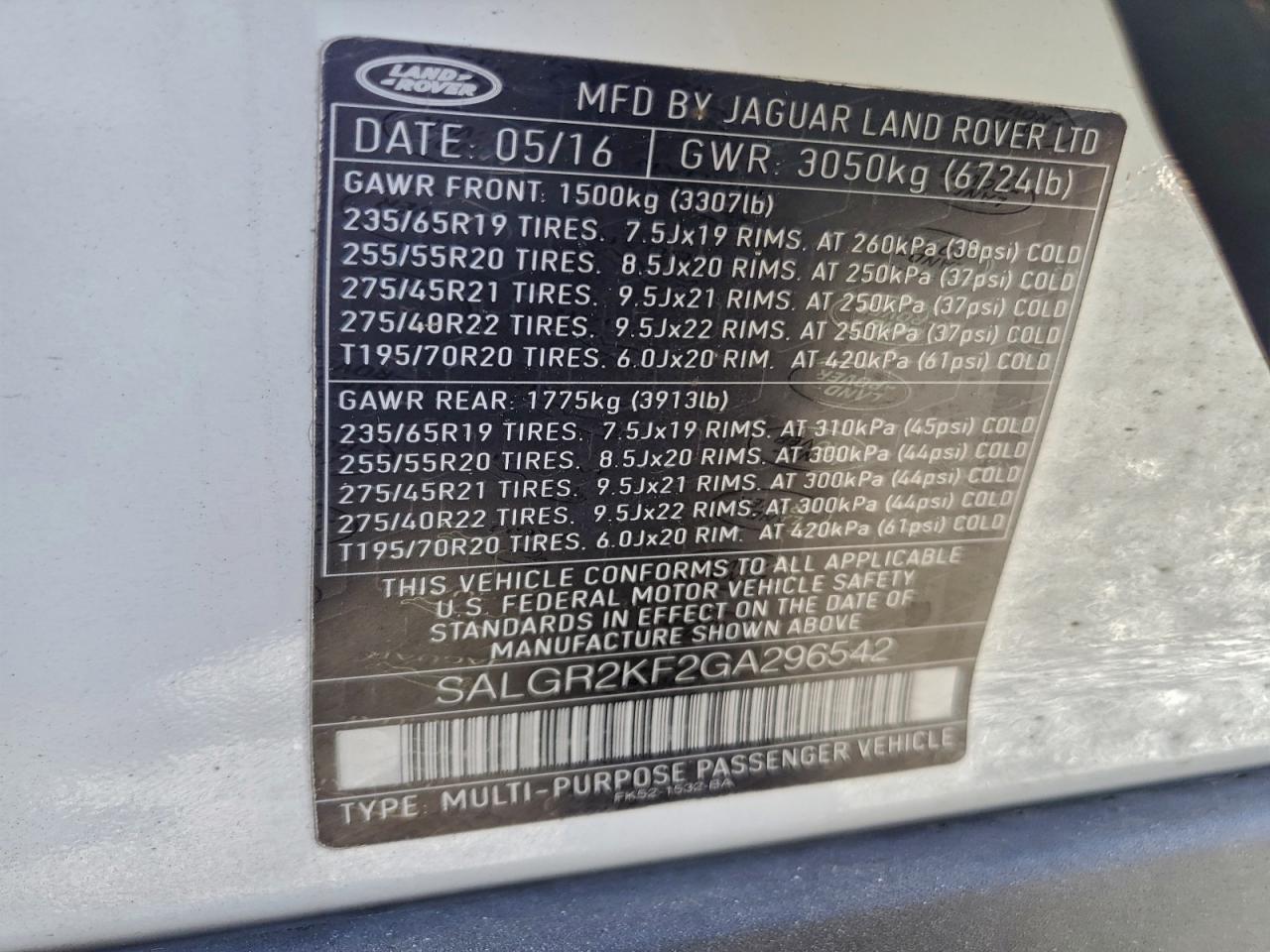 2016 LAND ROVER RANGE ROVER