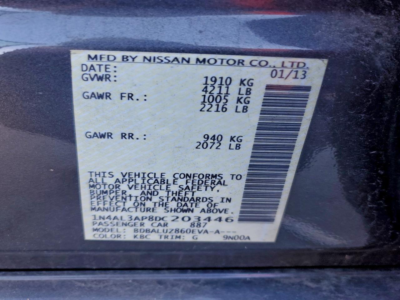 2013 NISSAN ALTIMA