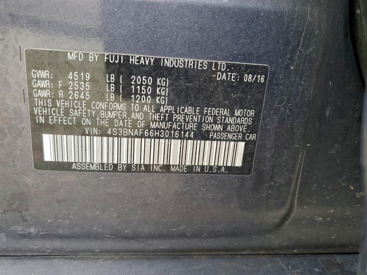 2017 SUBARU Legacy