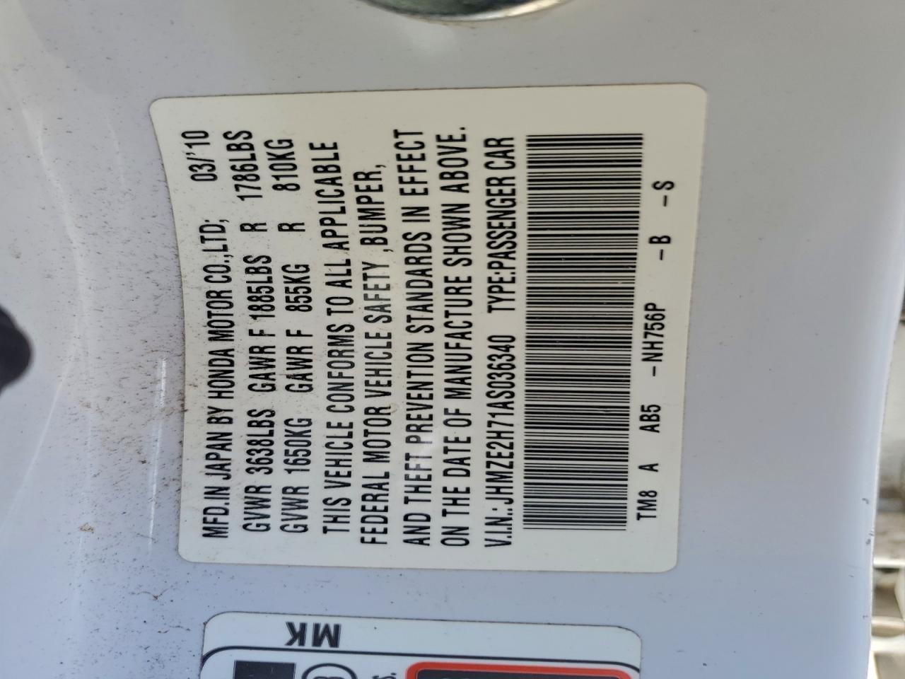 2010 HONDA Insight