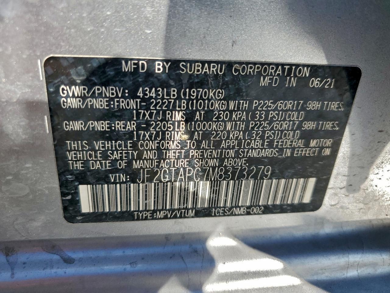 2021 SUBARU Crosstrek