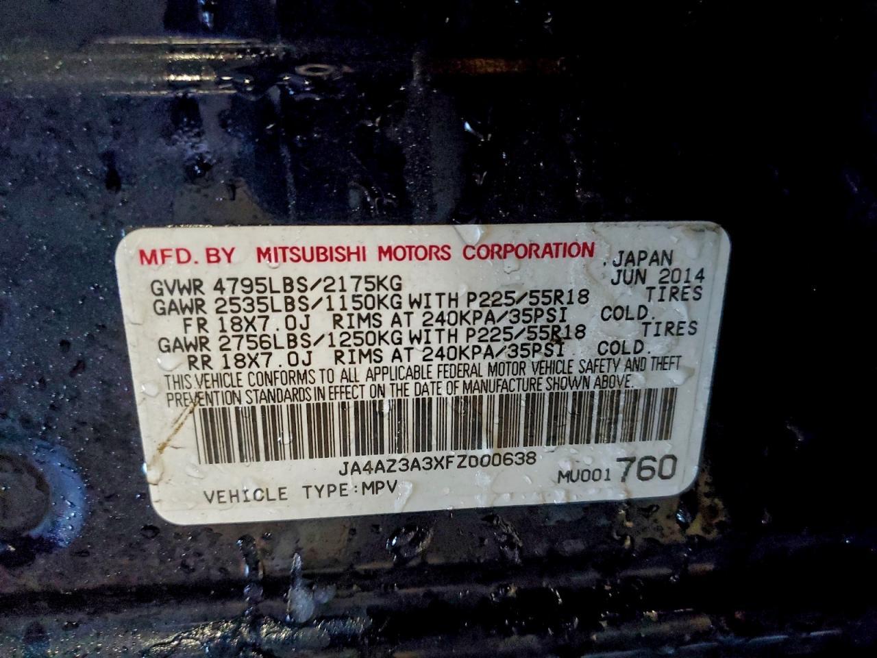 2015 MITSUBISHI outlander