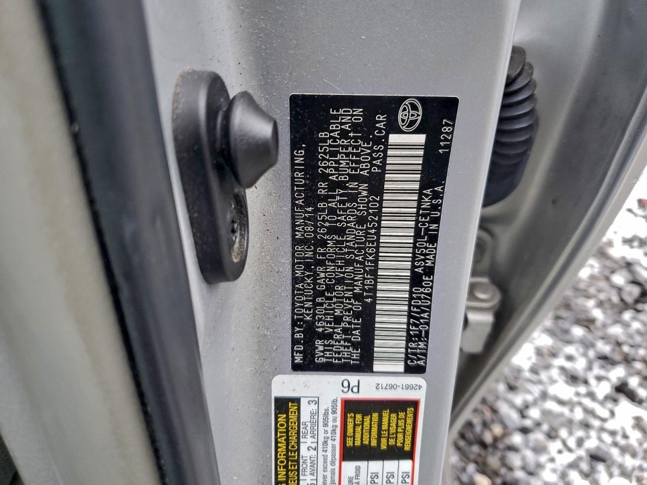 2014 TOYOTA CAMRY