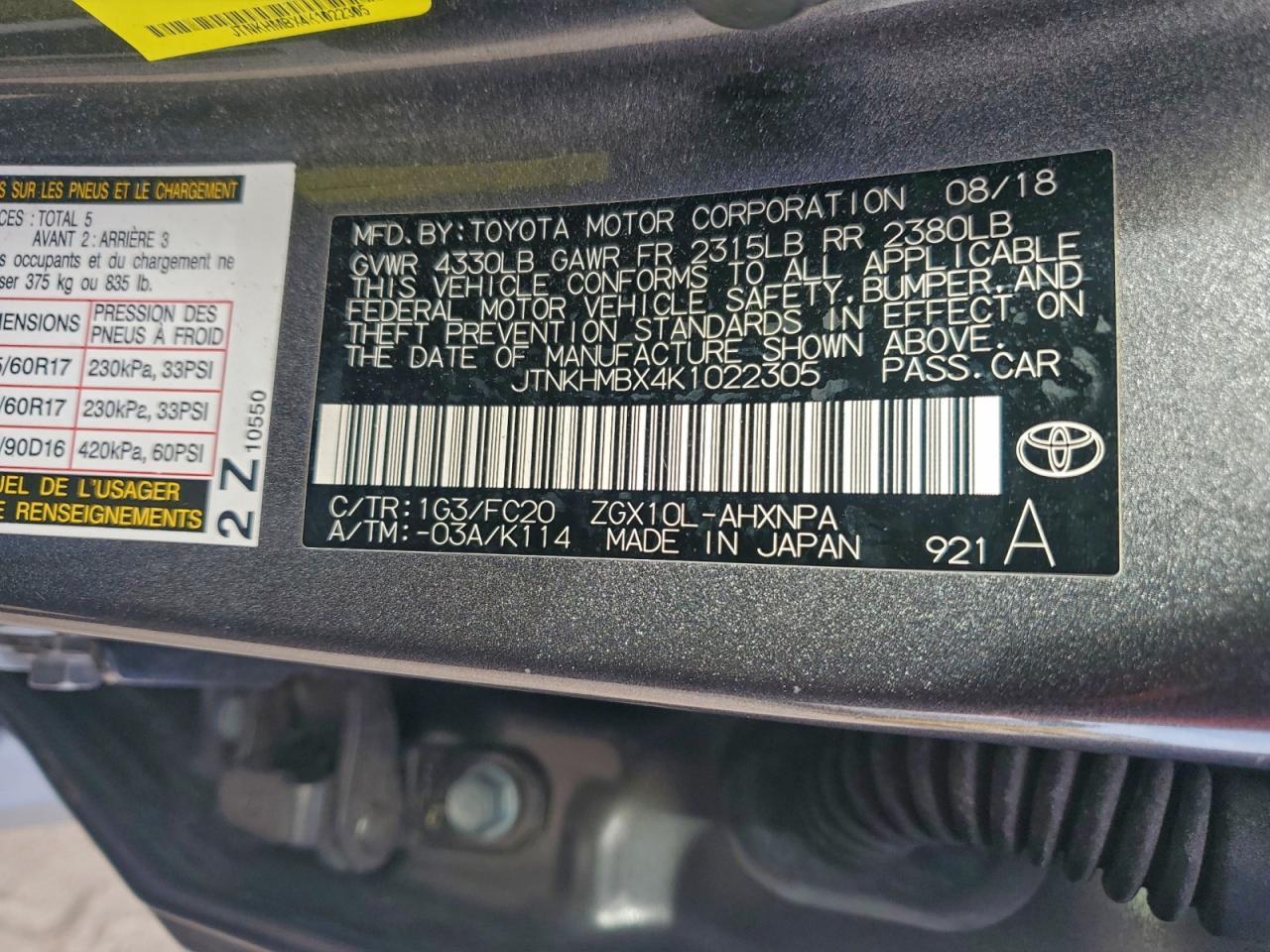 2019 TOYOTA C-HR