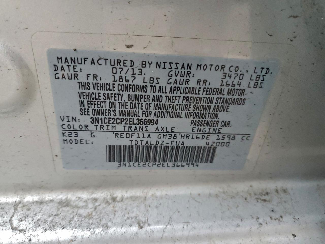2014 NISSAN Versa Note