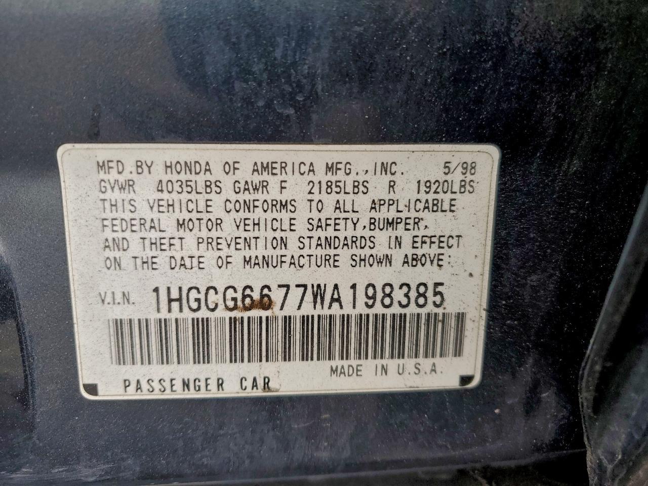 1998 HONDA ACCORD