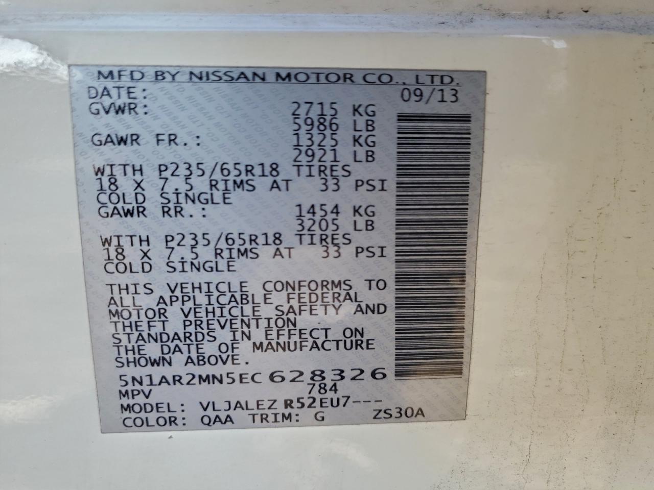 2014 NISSAN PATHFINDER