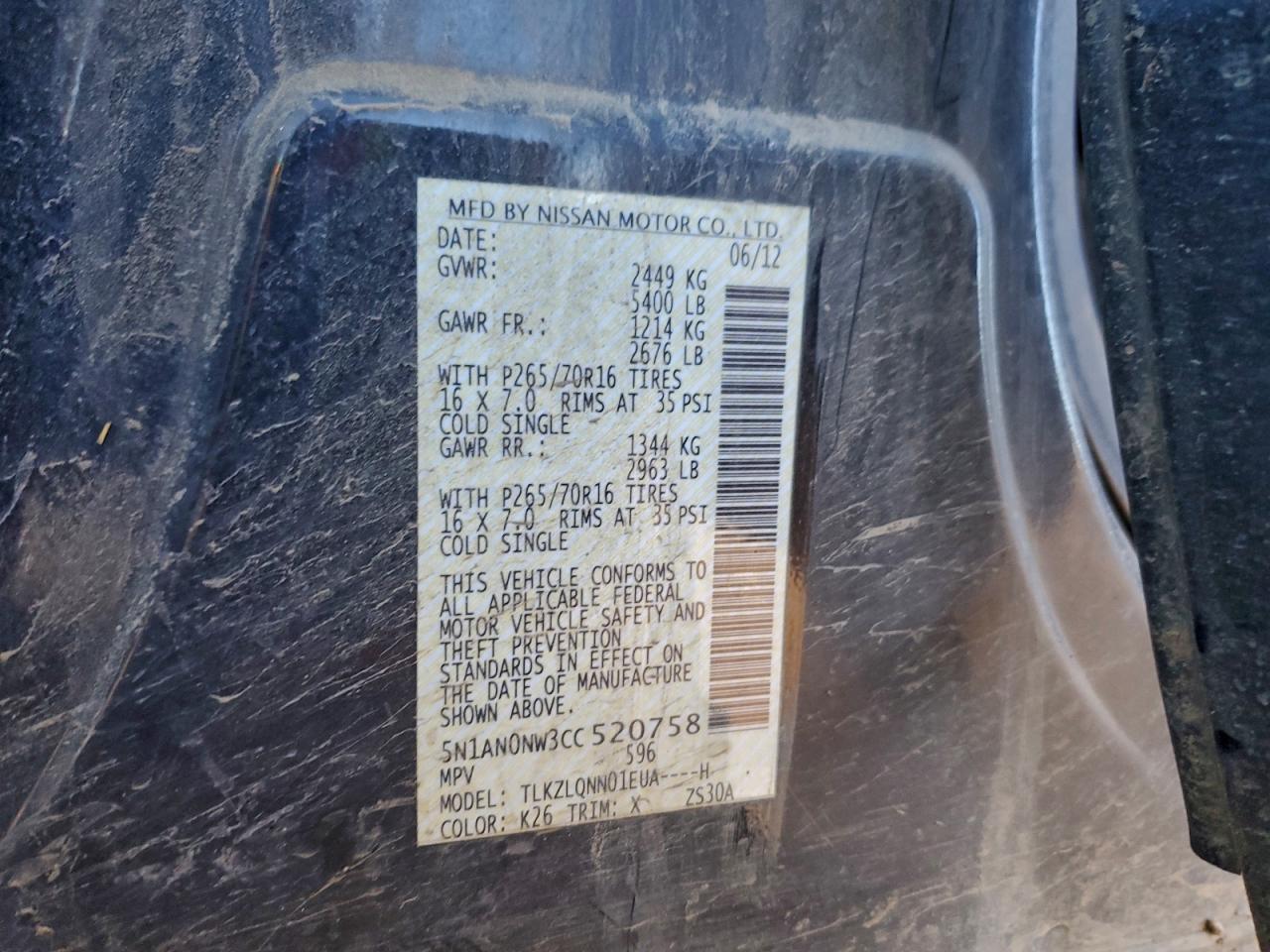 2012 NISSAN Xterra