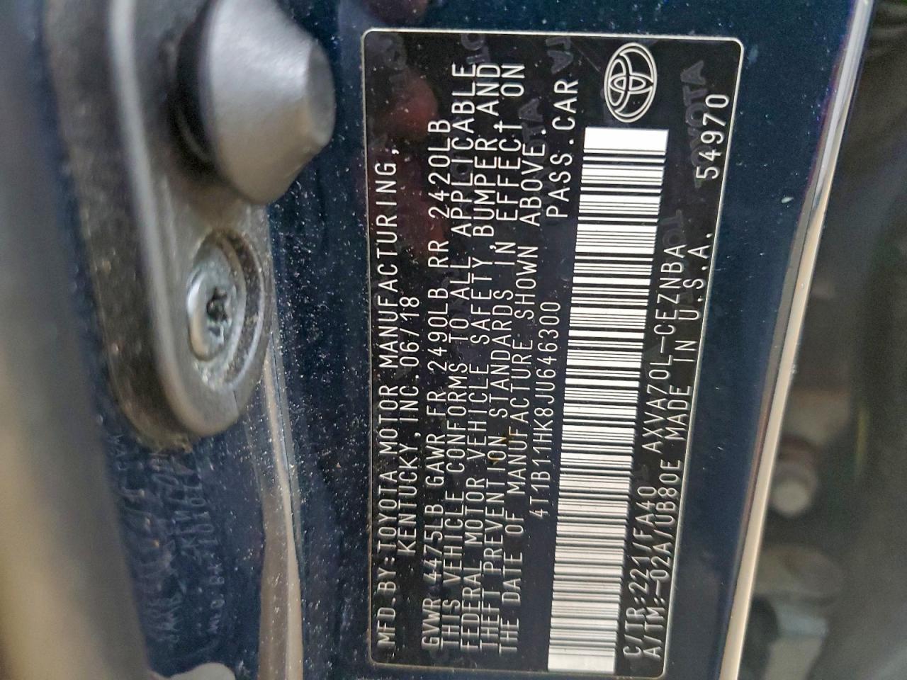 2018 TOYOTA CAMRY