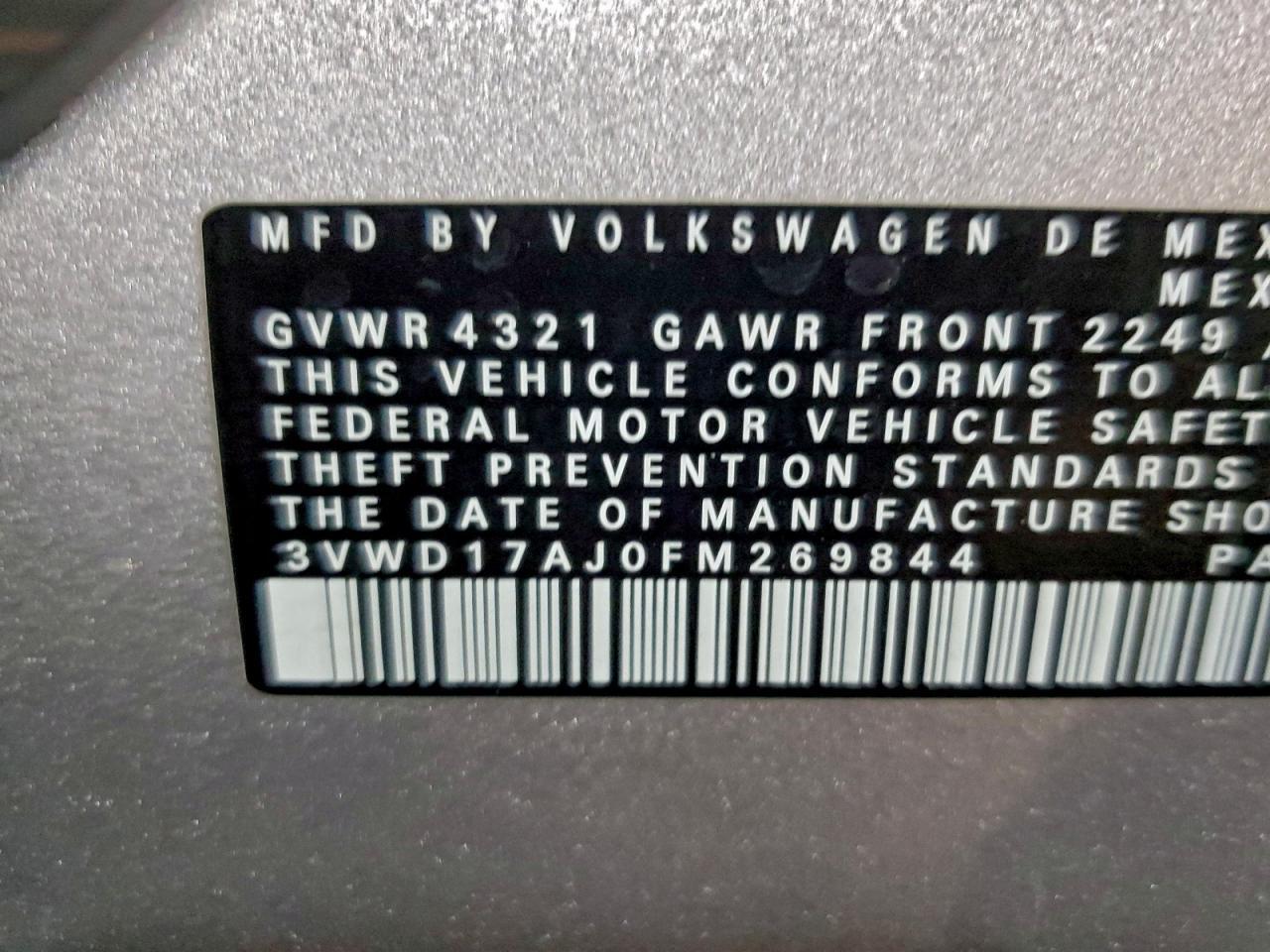 2015 VOLKSWAGEN JETTA