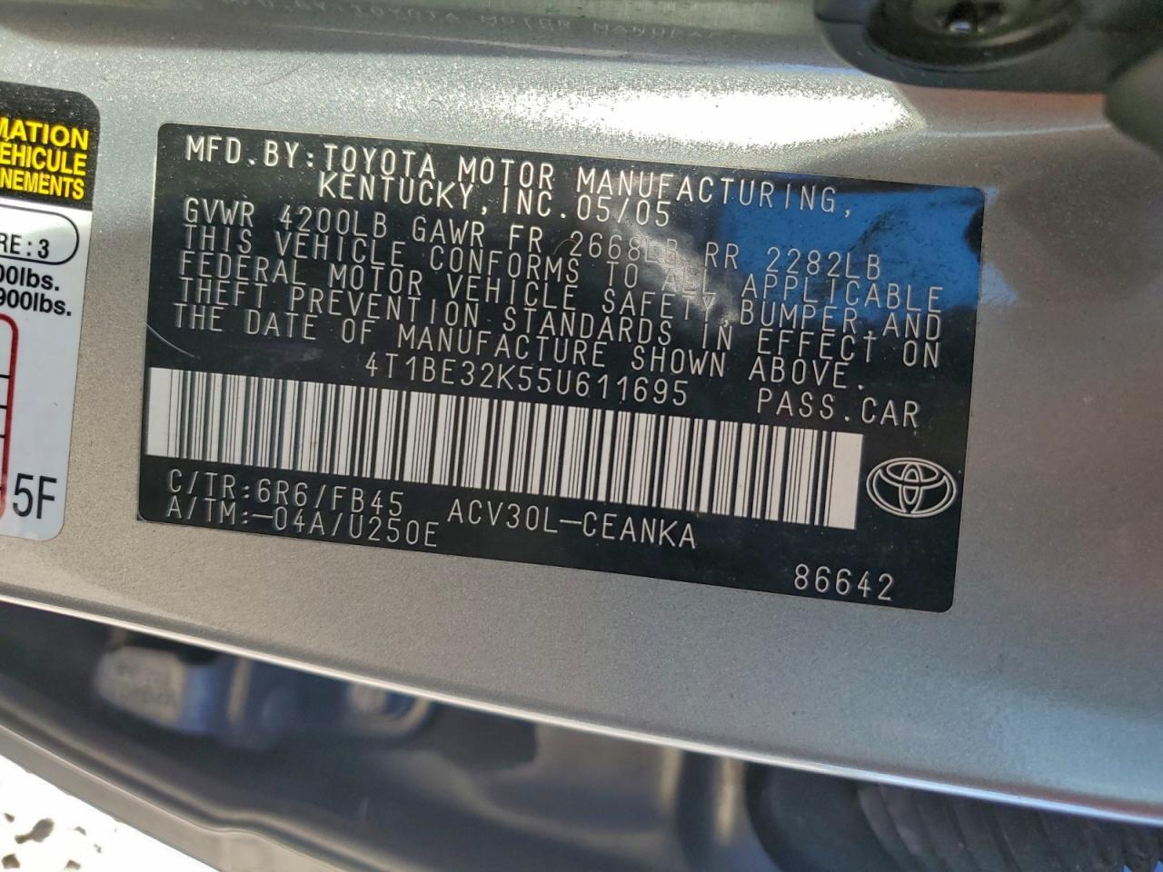 2005 TOYOTA CAMRY
