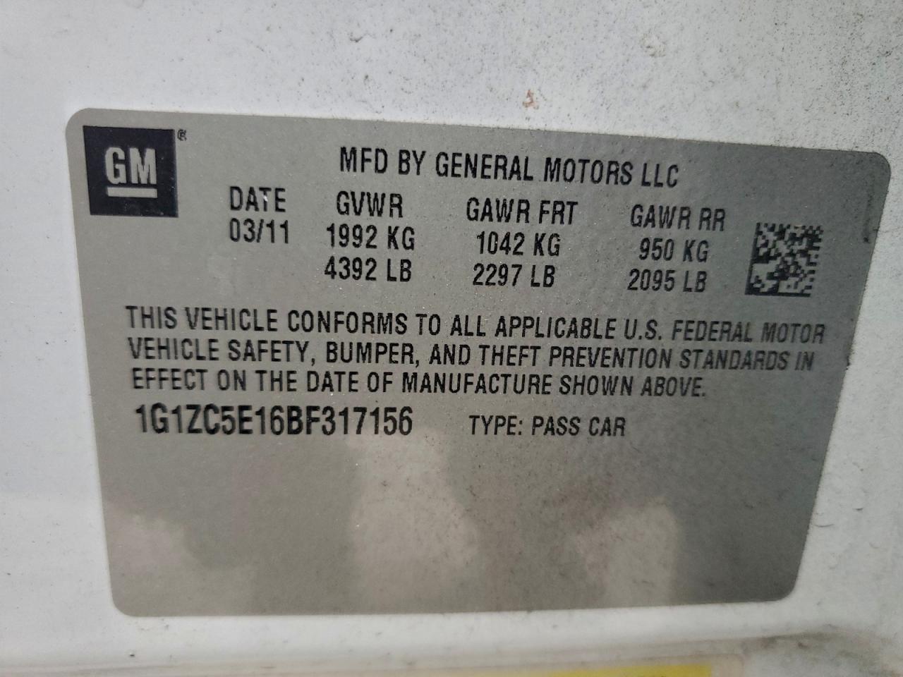 2011 CHEVROLET MALIBU