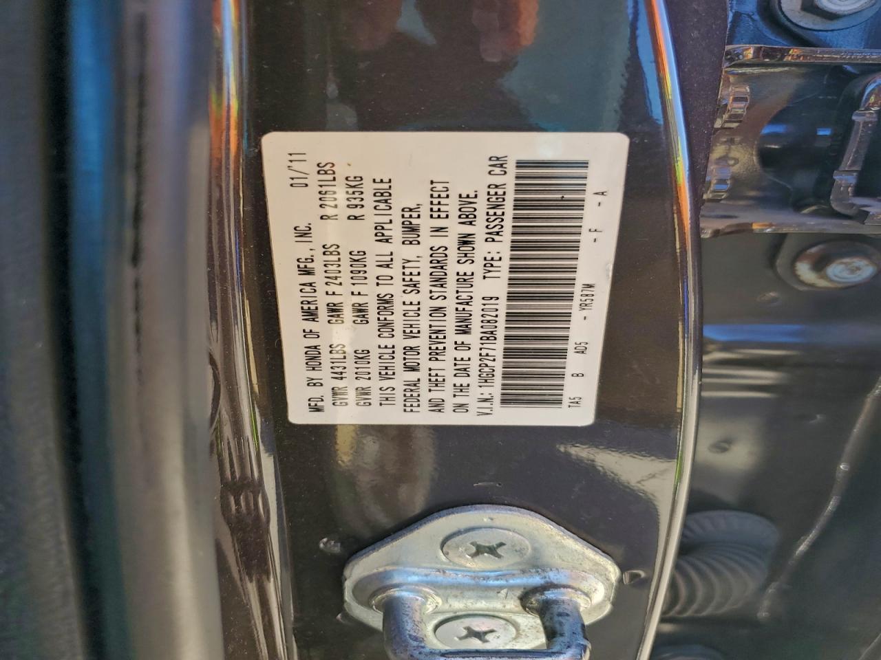 2011 HONDA ACCORD