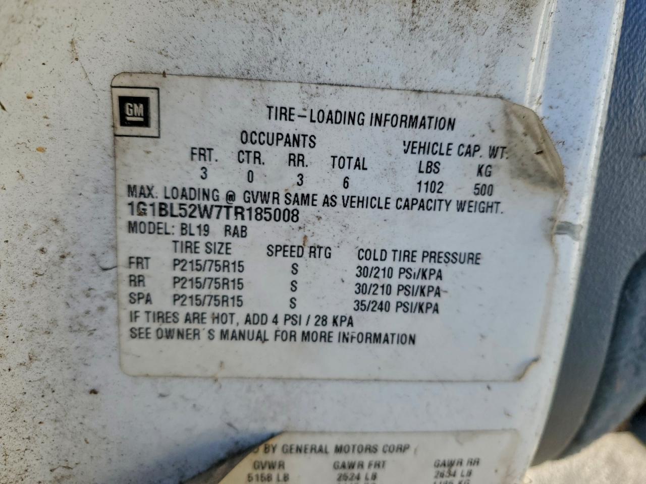 1996 CHEVROLET CAPRICE