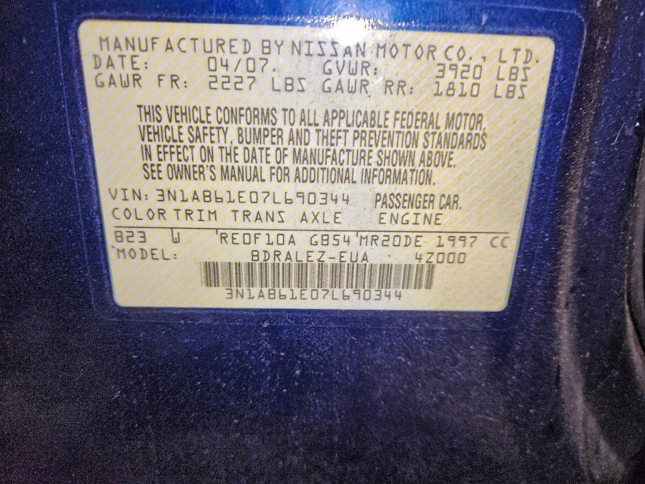 2007 NISSAN SENTRA