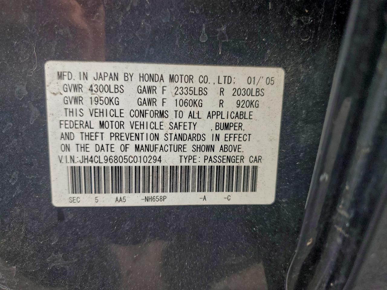 2005 ACURA TSX