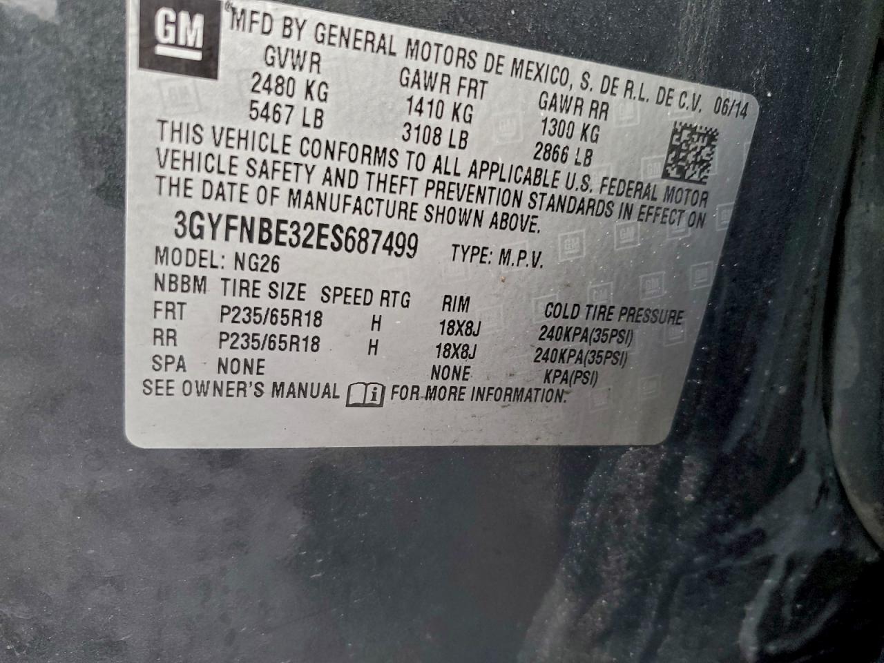 2014 CADILLAC SRX