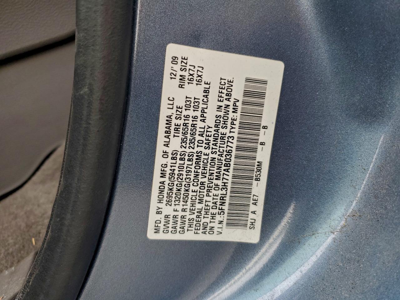 2010 HONDA ODYSSEY