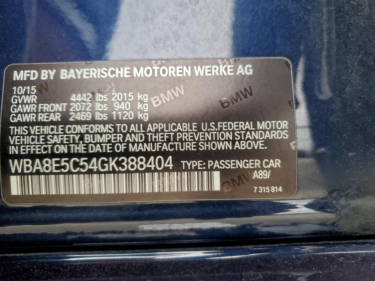 2016 BMW 3 SERIES