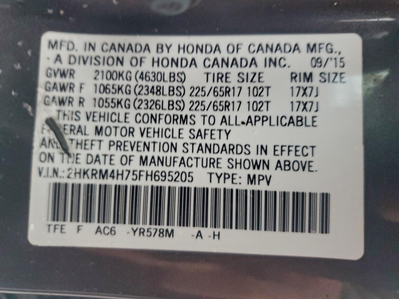 2015 HONDA CR-V
