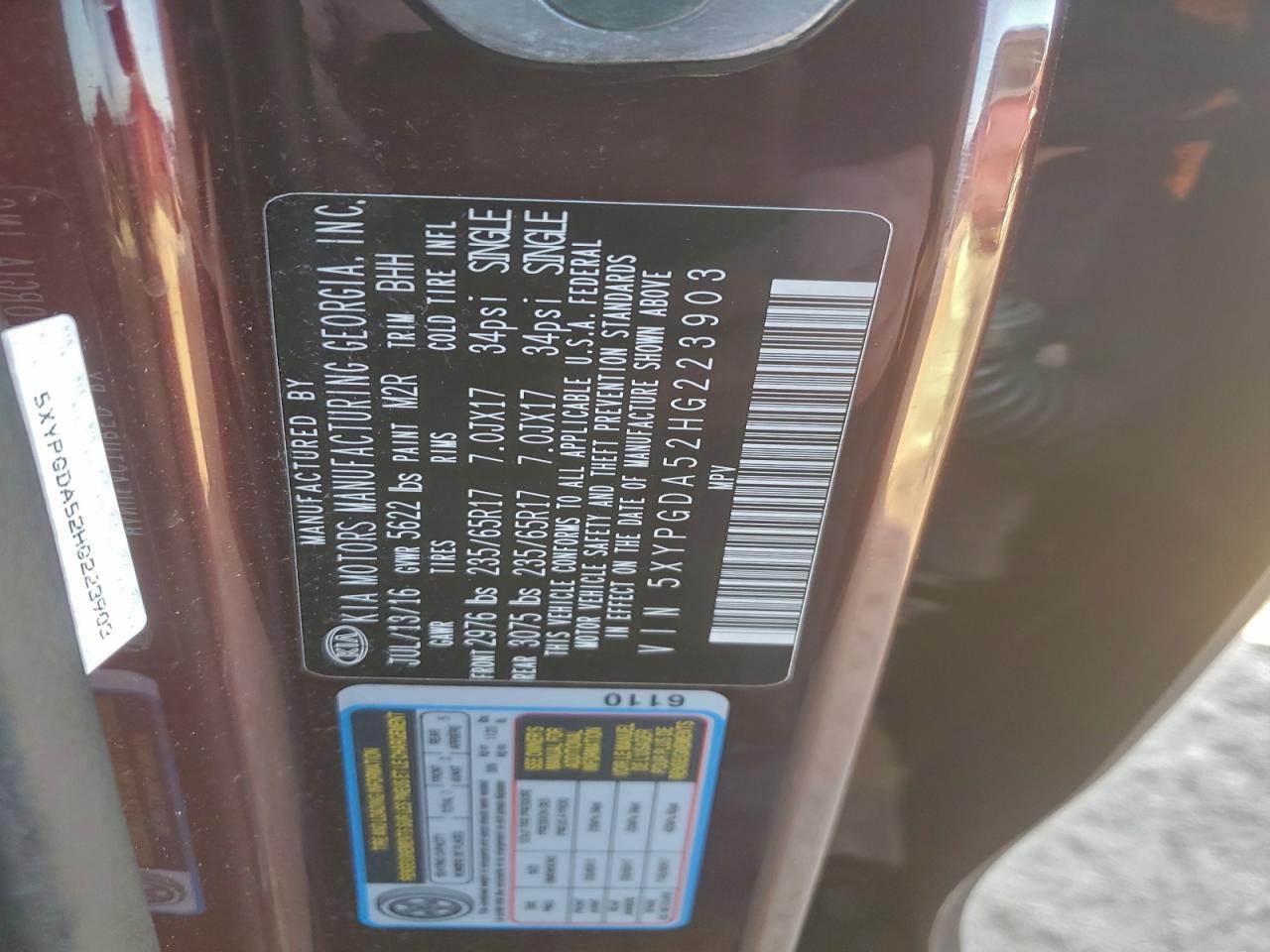 2017 KIA SORENTO