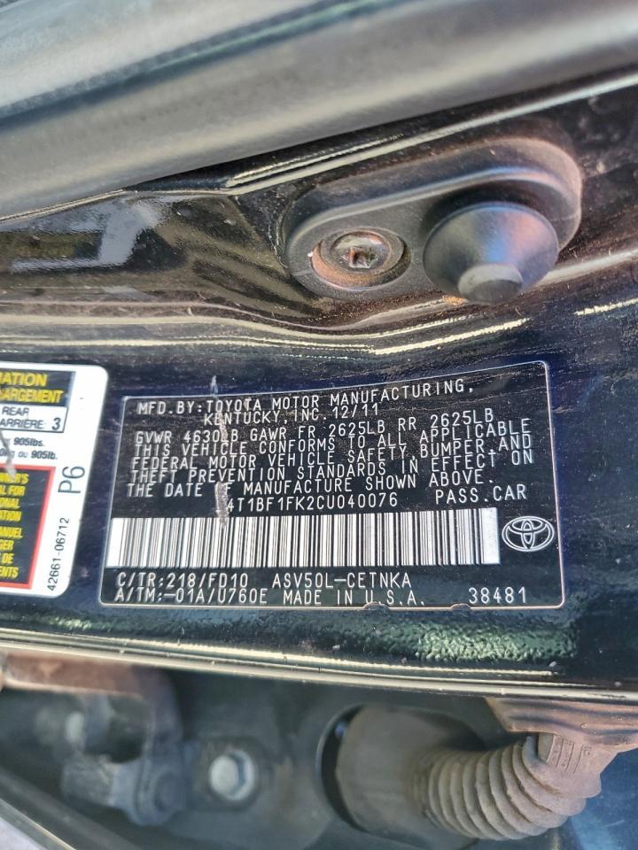 2012 TOYOTA CAMRY