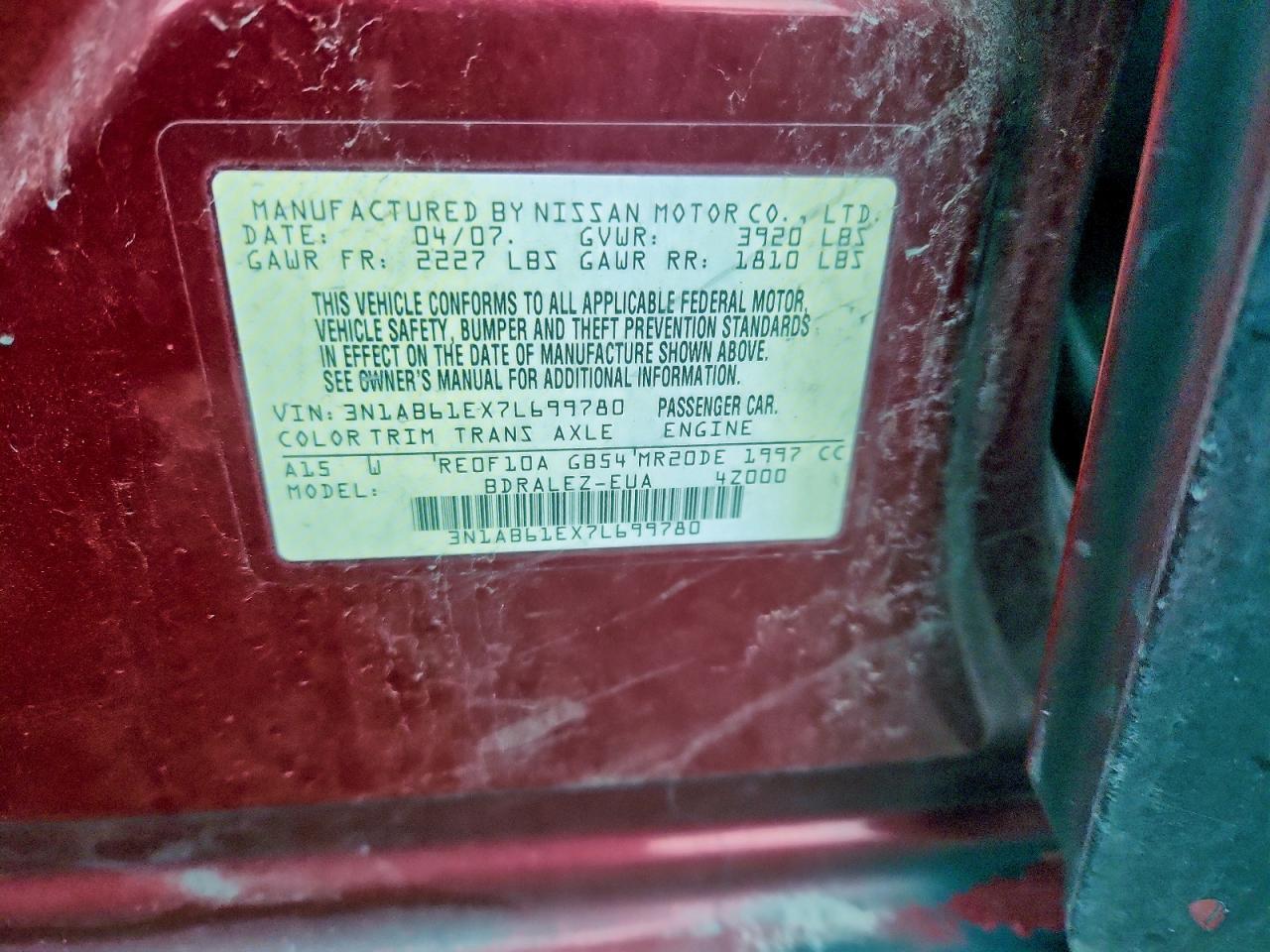 2007 NISSAN SENTRA