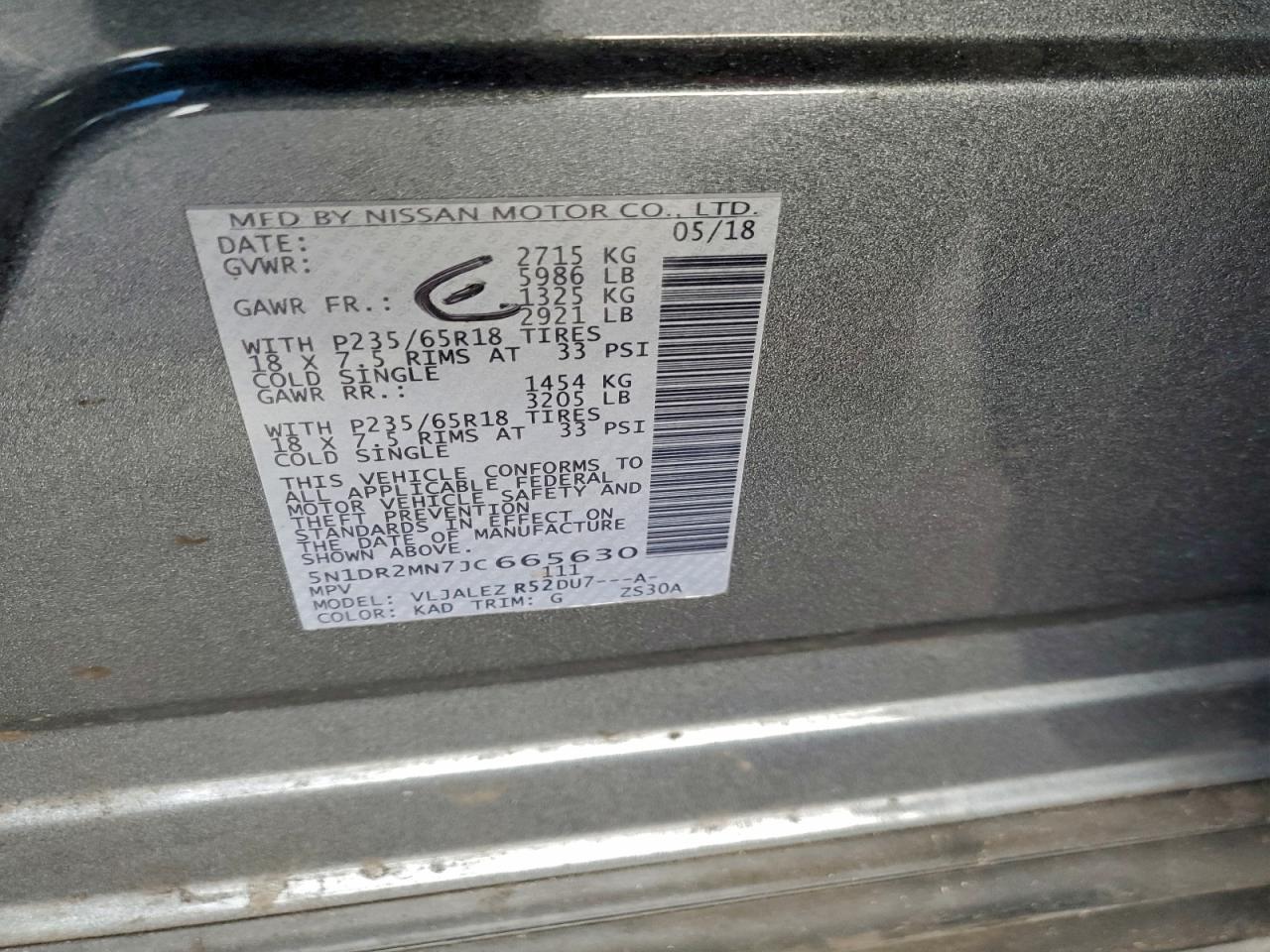 2018 NISSAN PATHFINDER