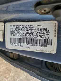 2002 TOYOTA CAMRY