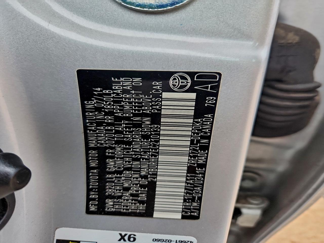 2014 TOYOTA COROLLA