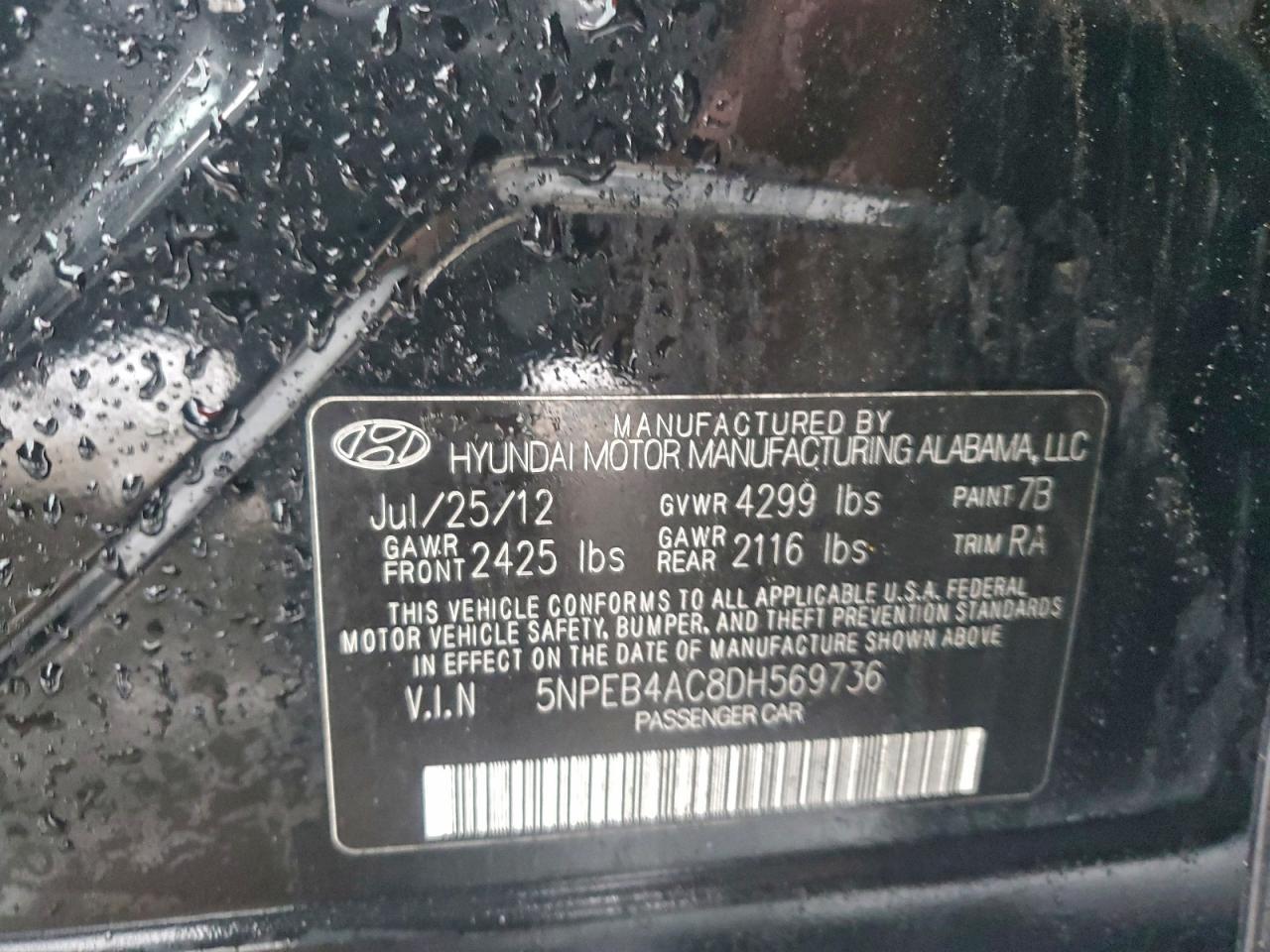2013 HYUNDAI SONATA