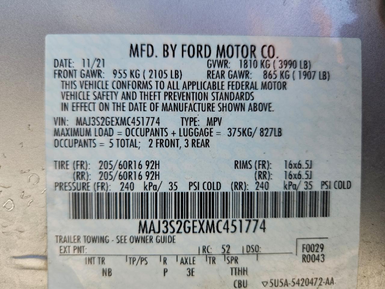 2021 FORD EcoSport