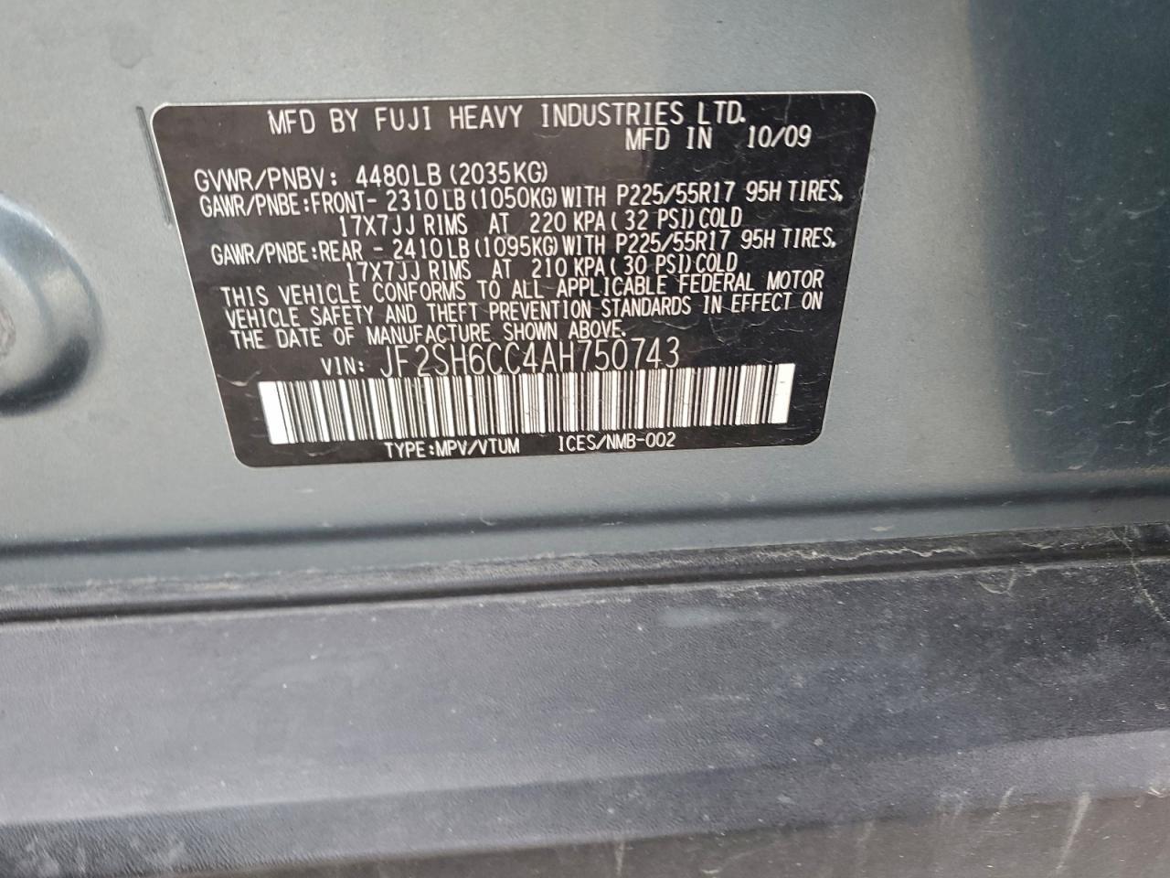 2010 SUBARU FORESTER