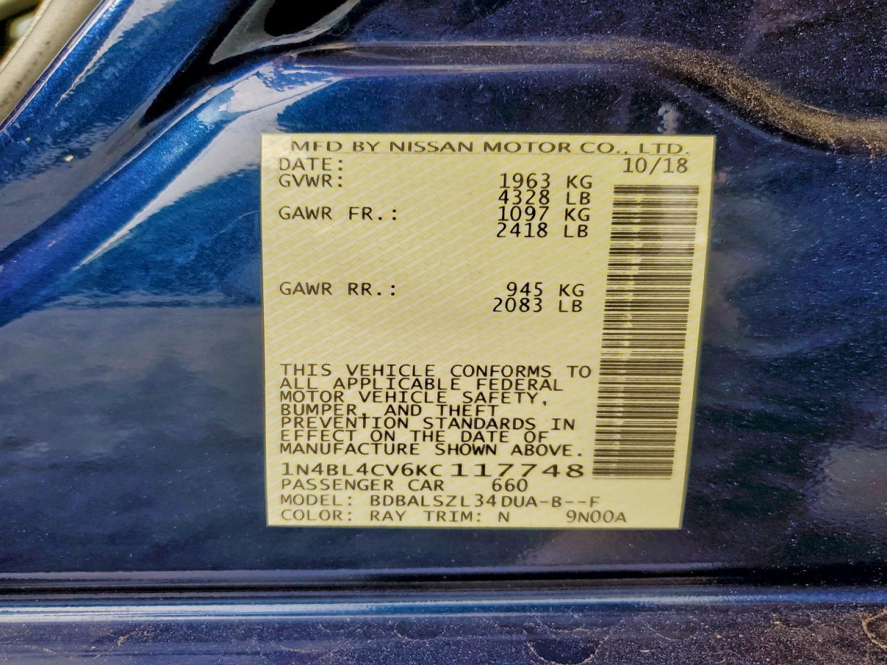 2019 NISSAN ALTIMA