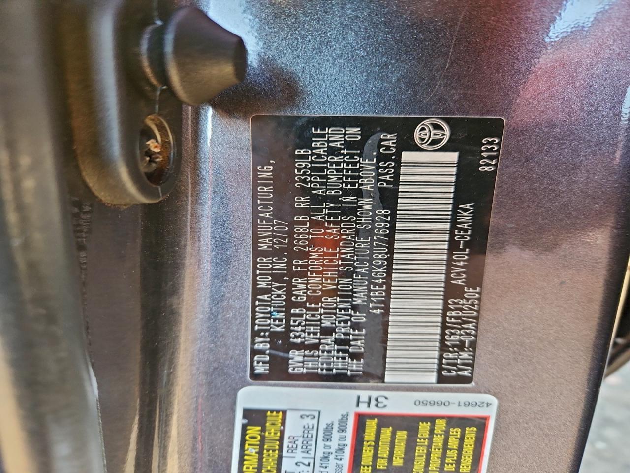 2008 TOYOTA CAMRY