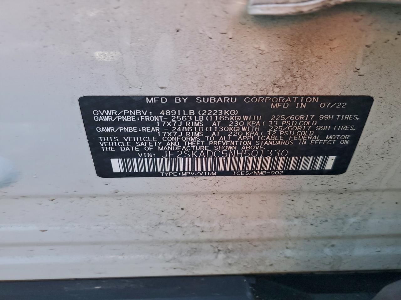 2022 SUBARU FORESTER