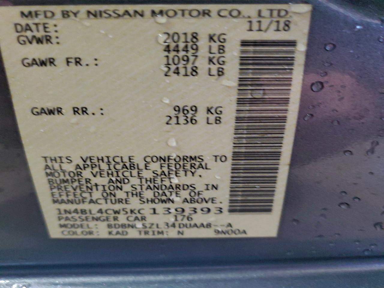 2019 NISSAN ALTIMA